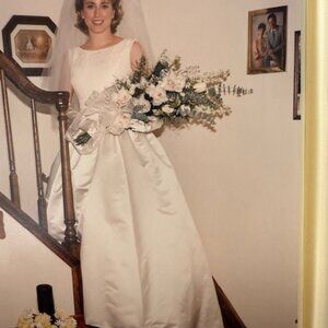 Amsale Satin Silk Ivory Wedding Gown circa 1994